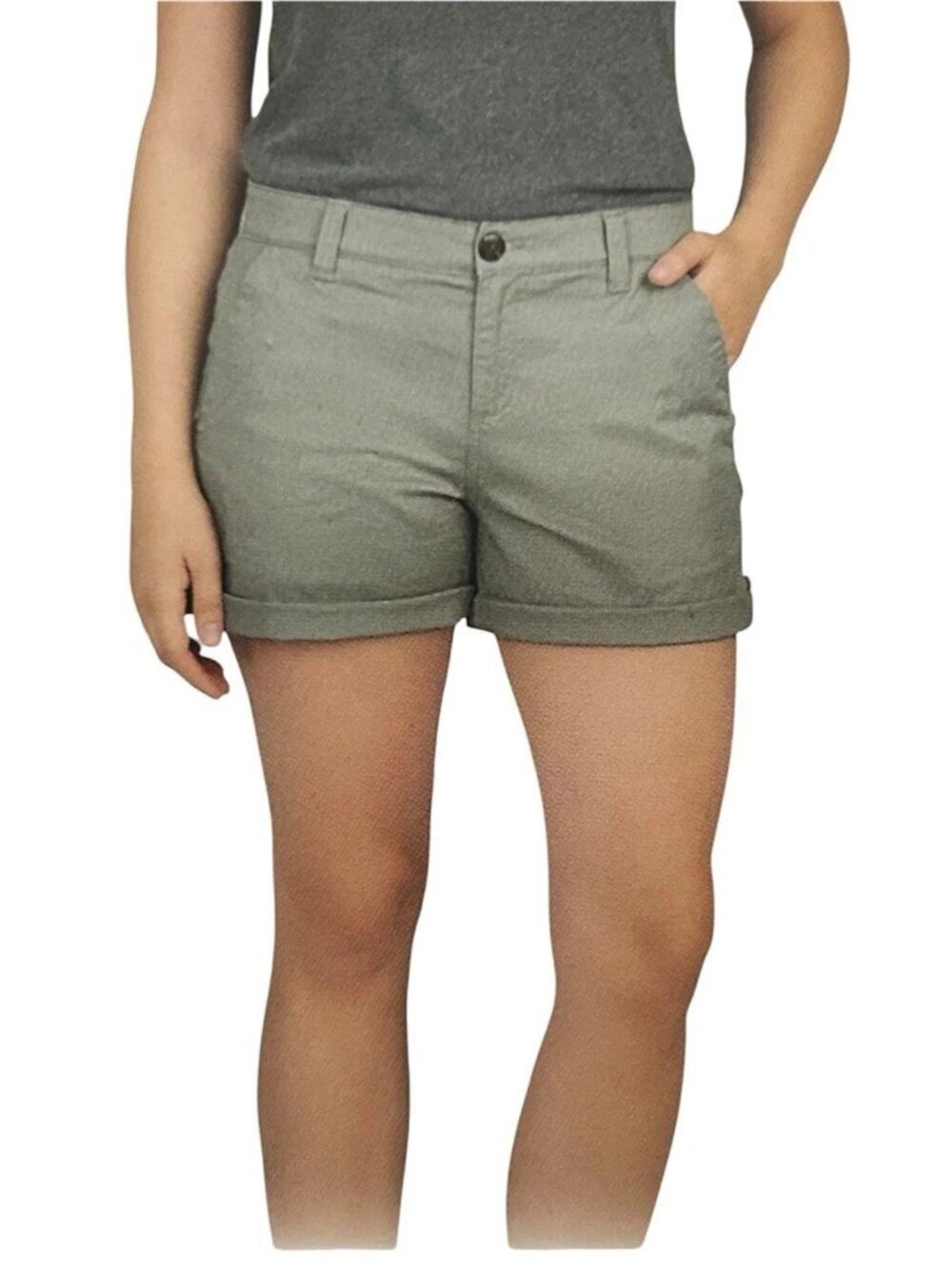 NWT Boston Traders Women's 8 Green Cuffed Shorts With Tags J2111